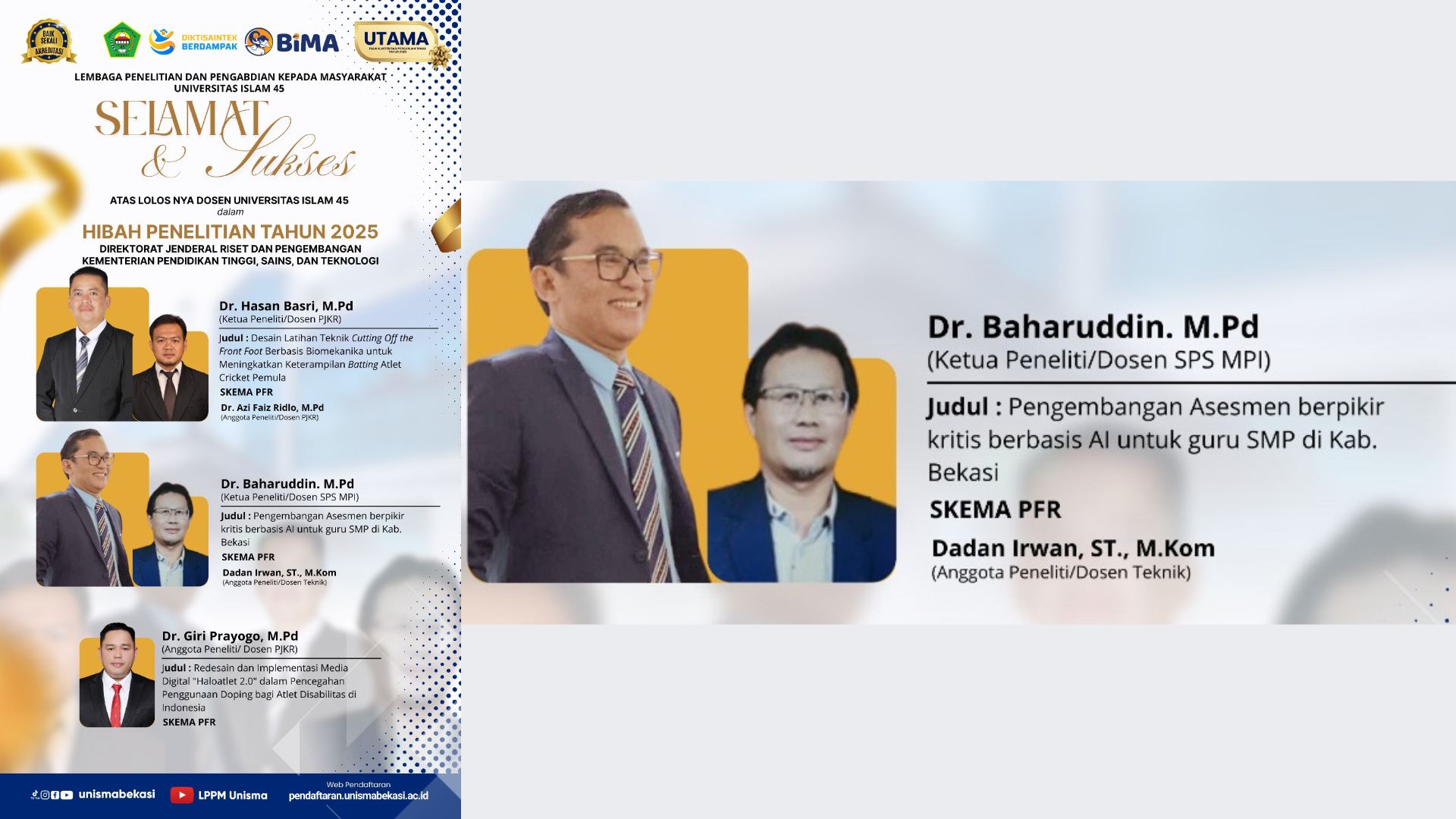 Dosen Teknik UNISMA Bekasi, Dadan Irwan, S.T., M.Kom., Raih Hibah Penelitian Nasional 2025
